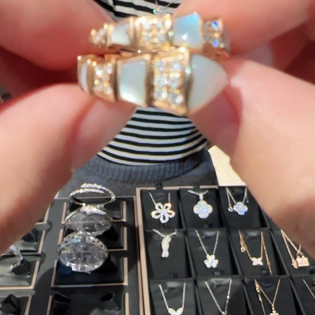 钻石戒指/指环18K金镶嵌蛇戒