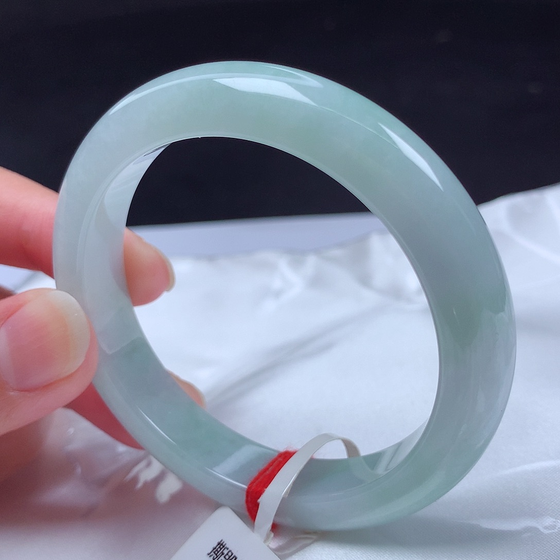 翡翠未镶嵌手镯54圈有纹d5416