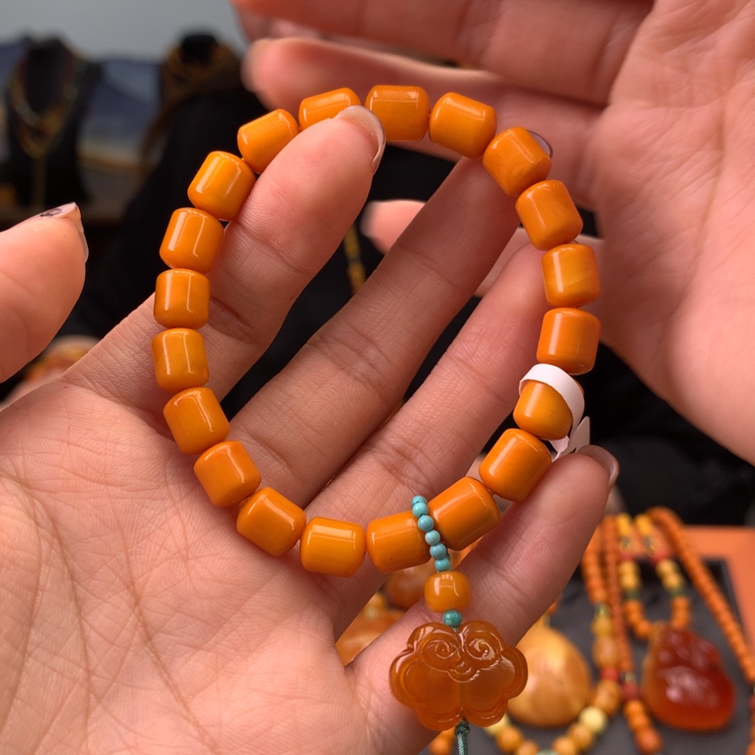 蜜蜡手串未镶嵌天然