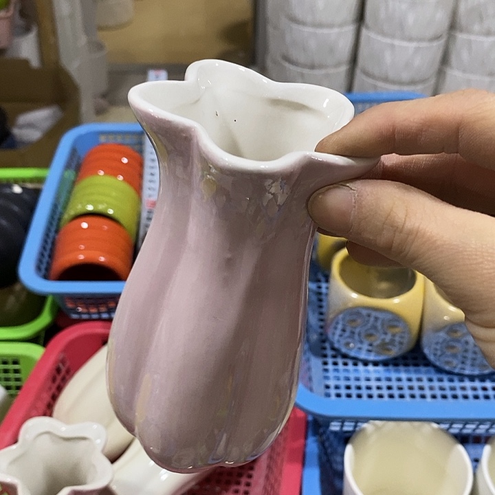 陶盆有孔 瑕疵针孔漏釉介意勿拍口 6高13