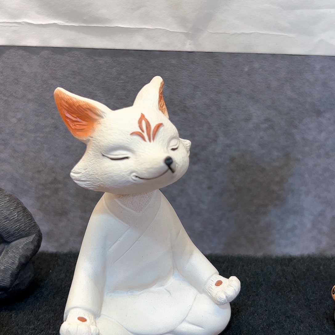 紫砂摆件梵*语白段狐仙