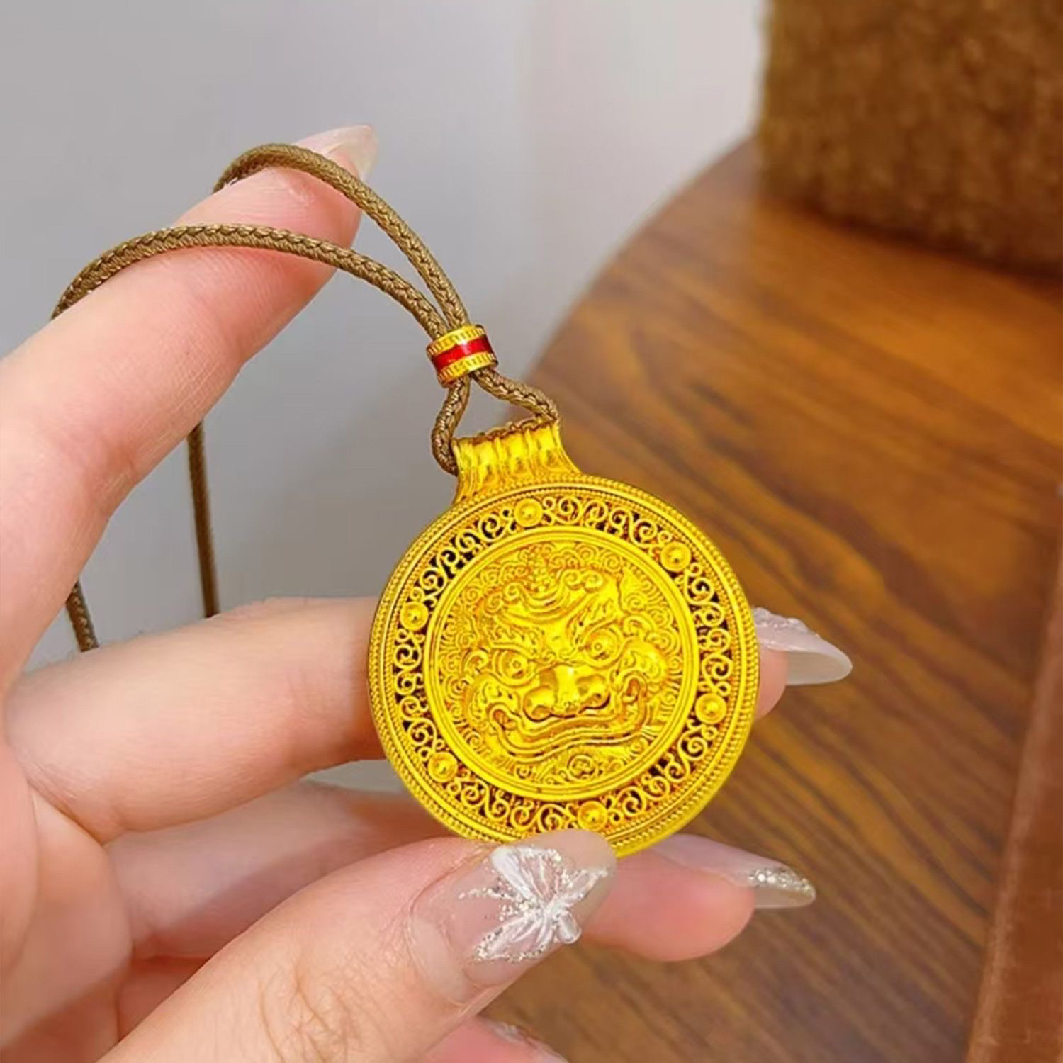 合金吊坠 古法独角貔貅吊坠毛衣链