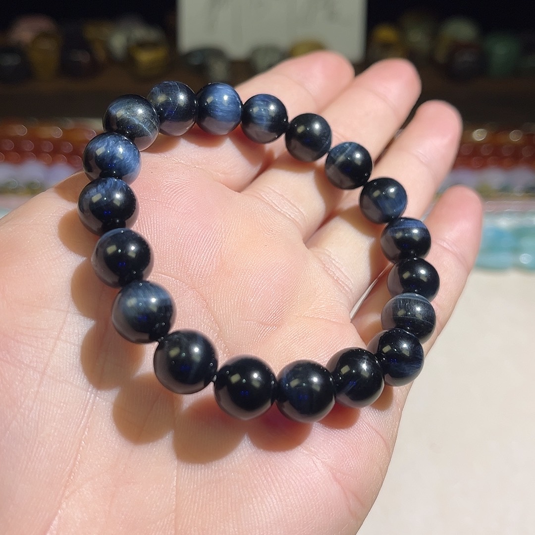 珠宝半成品未镶嵌水晶蓝虎眼卡10mm