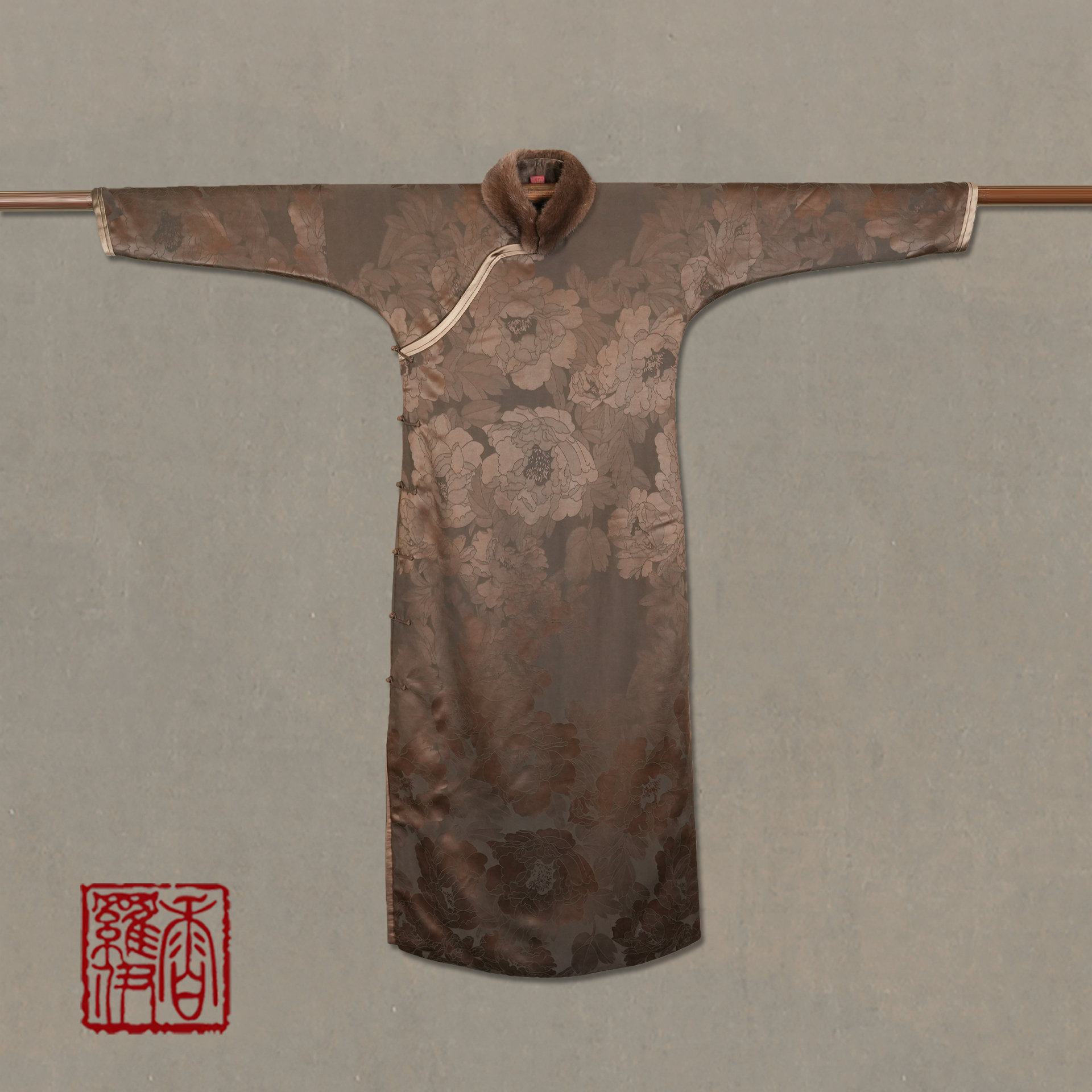 香罗伊【锦裘叠萼】传统复古中式汉服提花长袍