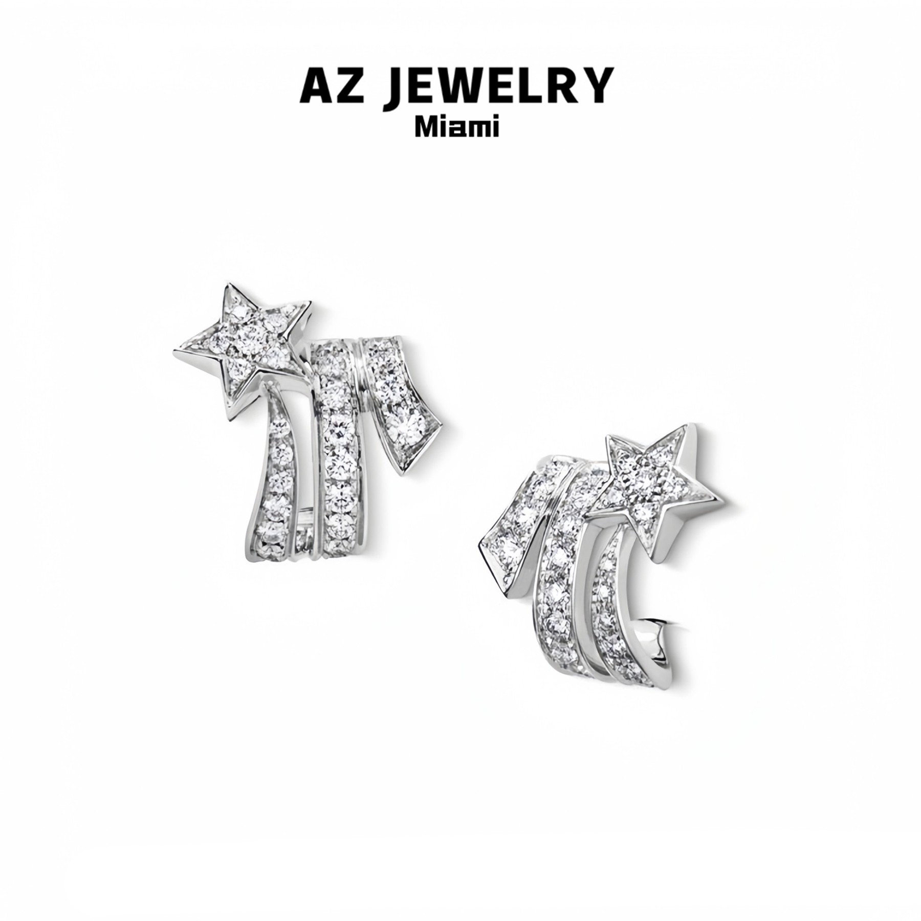 925银合成锆石耳饰 【彗星】精致耳骨夹小众设计气质精灵耳饰欧若风