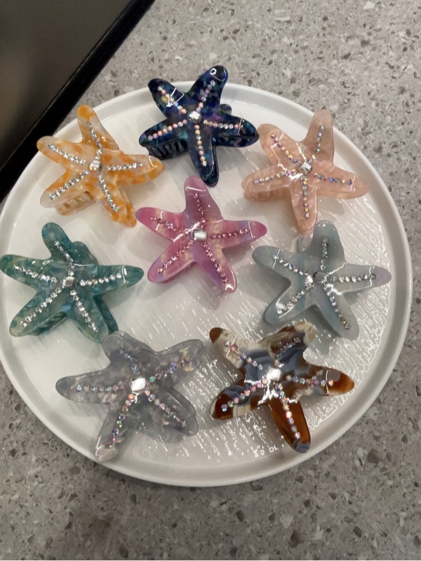 卡通风饰品侧边夹刘海夹森系鸭嘴夹边夹海星抓夹发夹甜美女