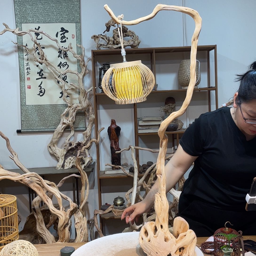 香杉木杜鹃根根艺摆件