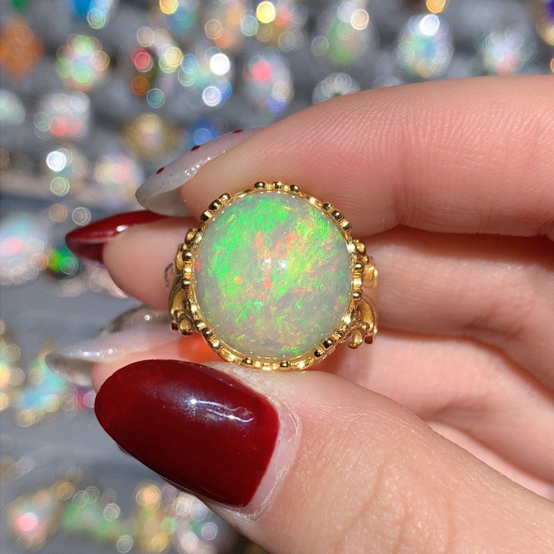 欧泊K福利戒指银S925镶嵌