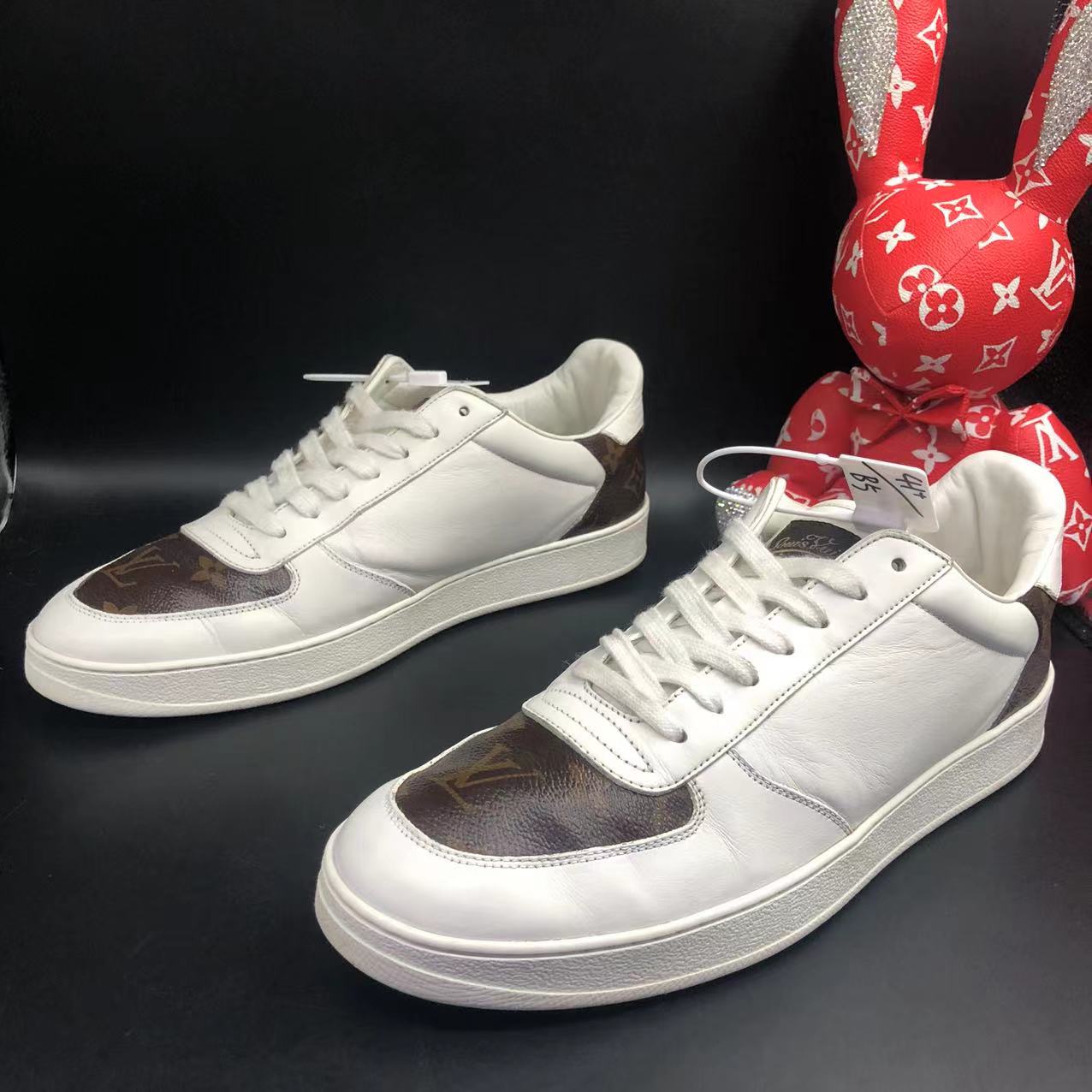 95新 LouisVuitton/路易威登 【AO优选】白棕老花拼接板鞋42.5码