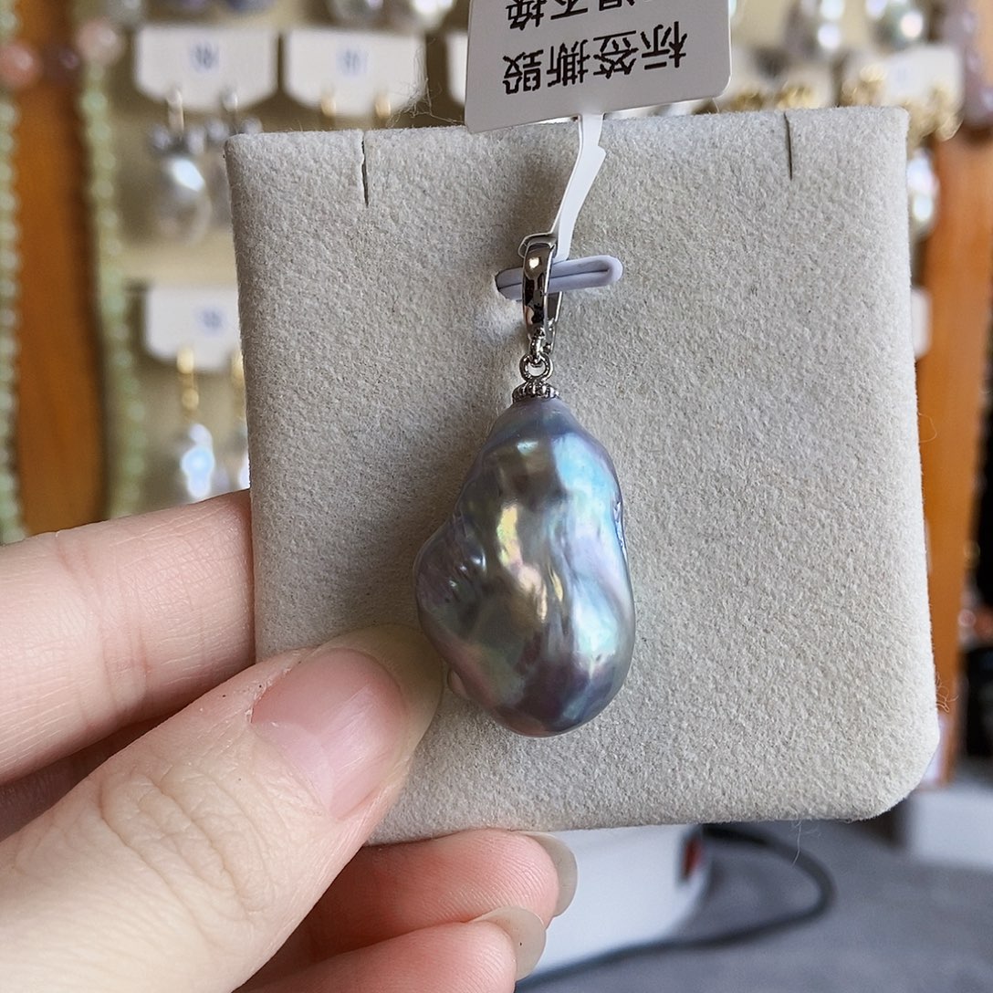 淡水珍珠吊坠(不含链)合金特价3563有瑕