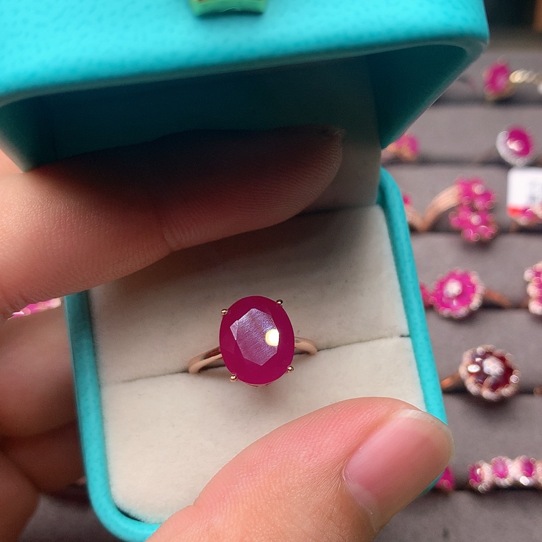 红宝石戒指银S925镶嵌用****2