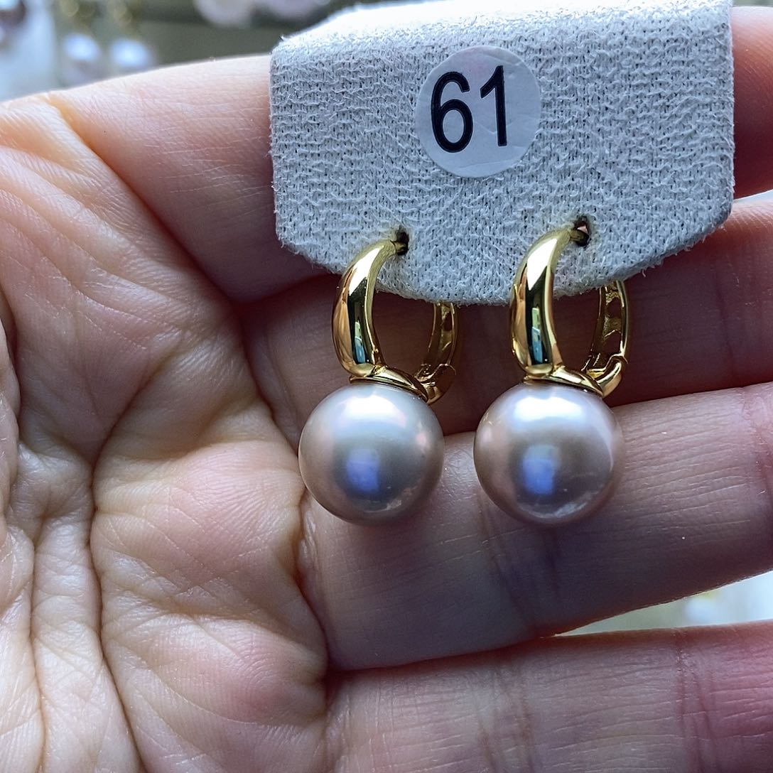 淡水珍珠耳饰银S925镶嵌