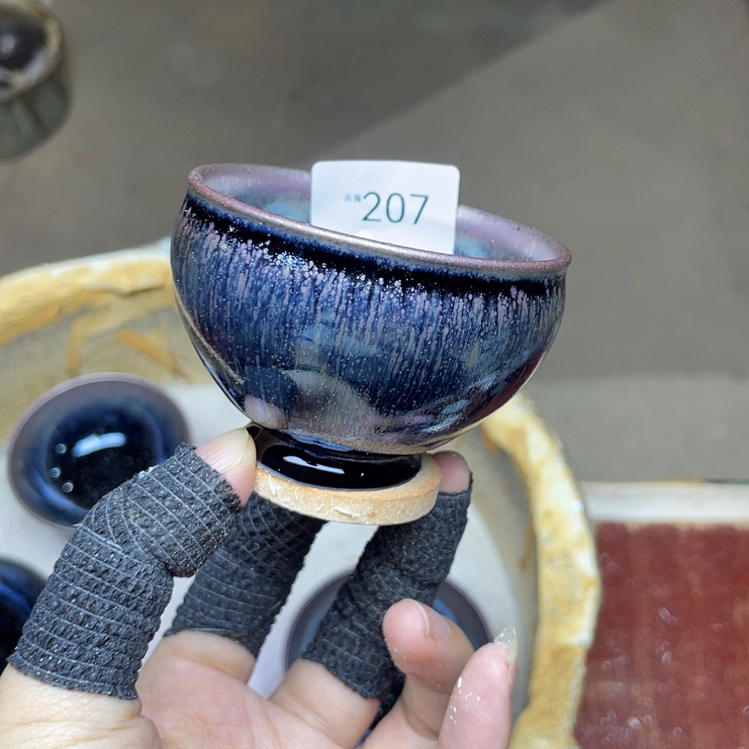 呼***头茶盏207 福临号建盏建盏柴烧微瑕