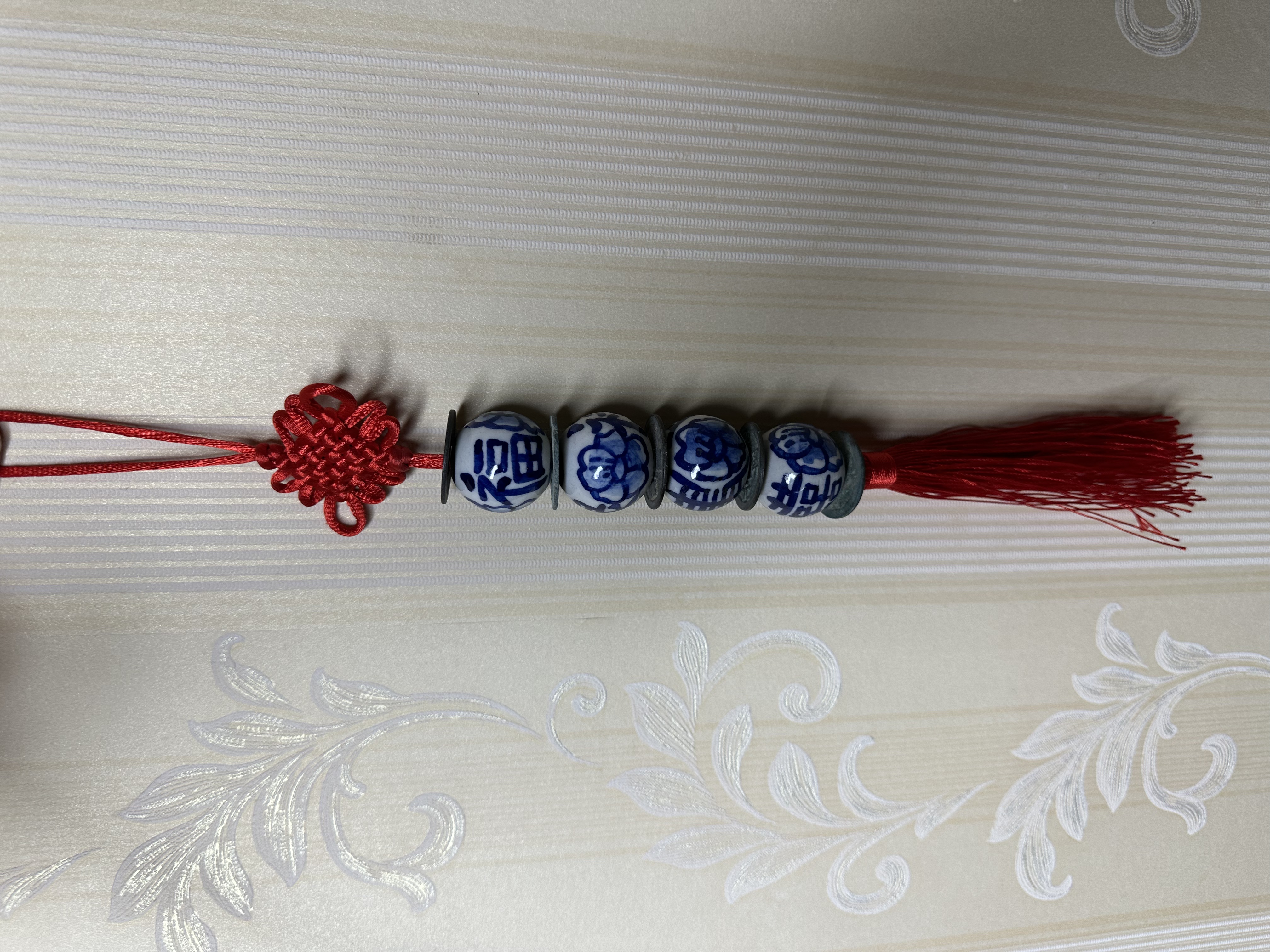 DIY文创纪念品福禄寿五帝青花瓷珠子