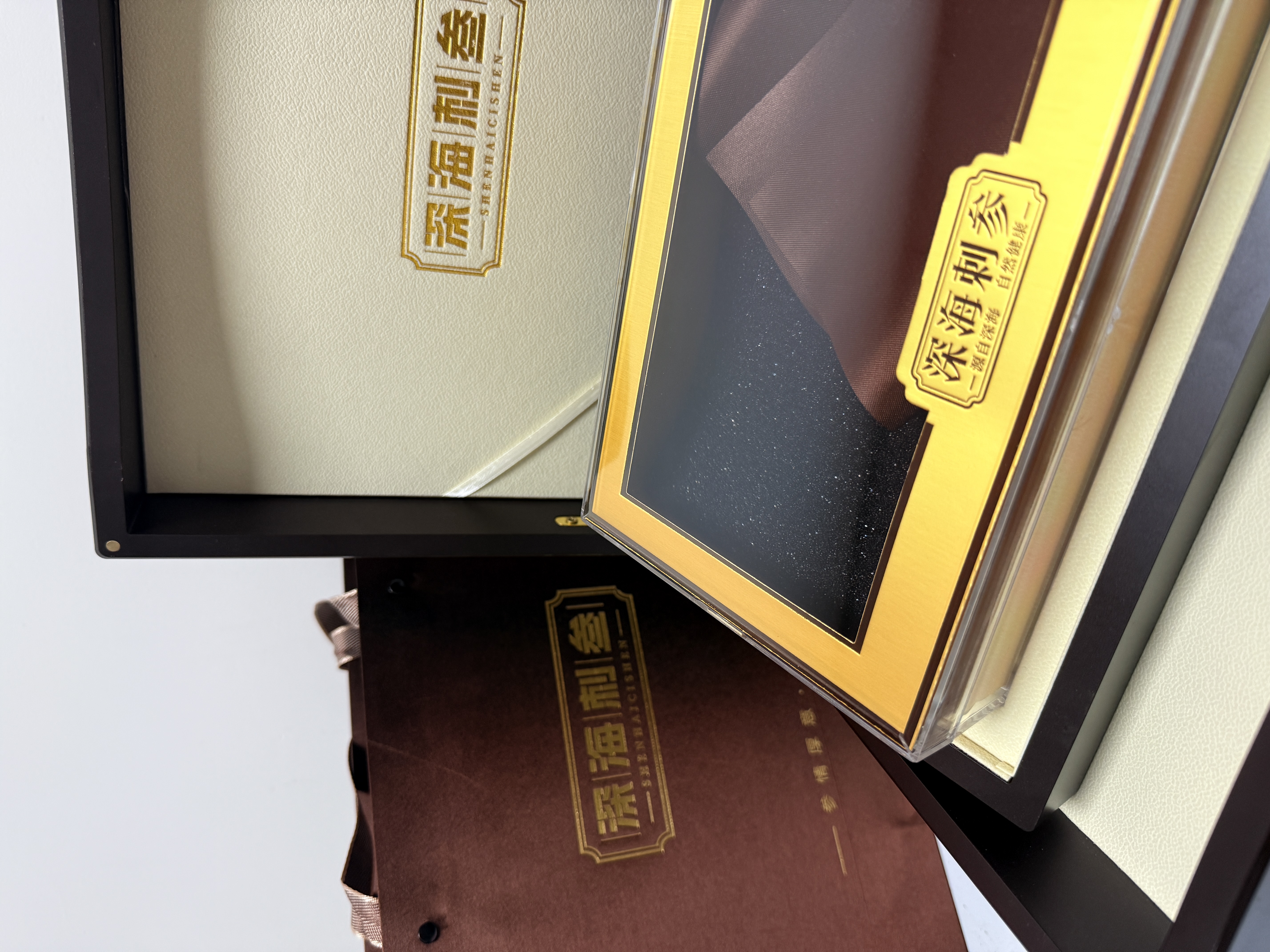 海参包装盒高光钢琴漆升降海参手提木盒礼品盒【空盒】