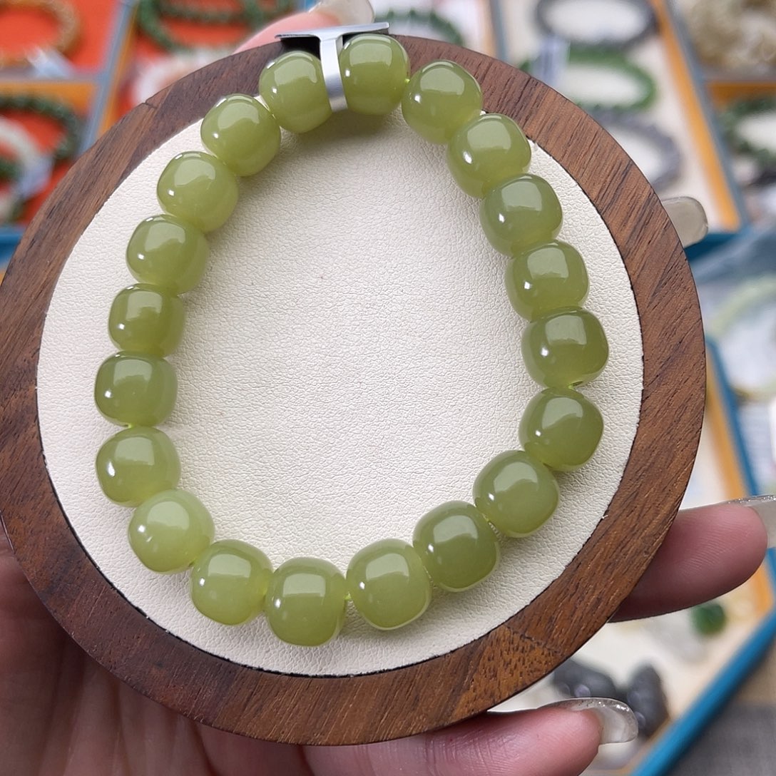 和田玉未镶嵌手串A7卡9×10