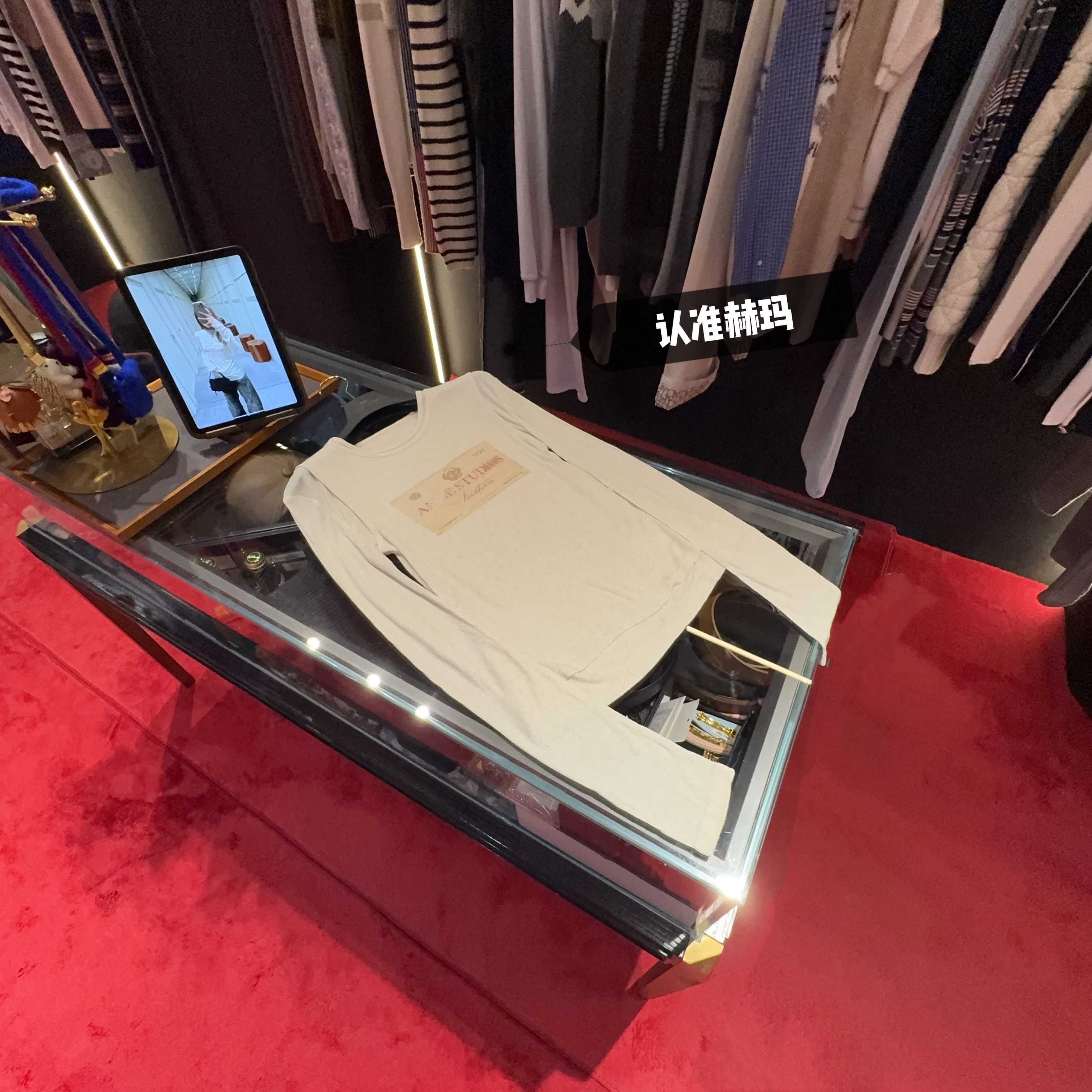 认准赫玛 25AC 泼墨做旧印花假两件长袖圆领T恤#堆堆袖#1867上新