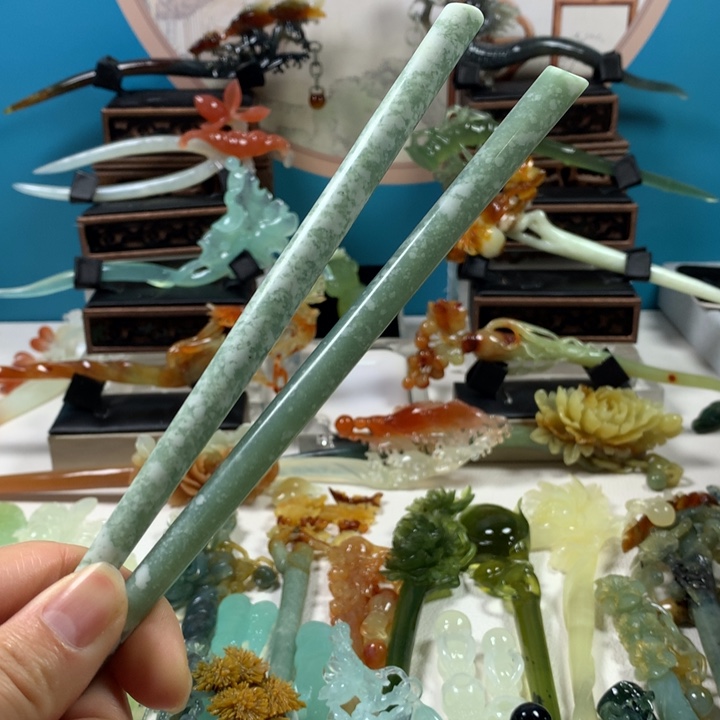 蛇纹石玉发簪未镶嵌