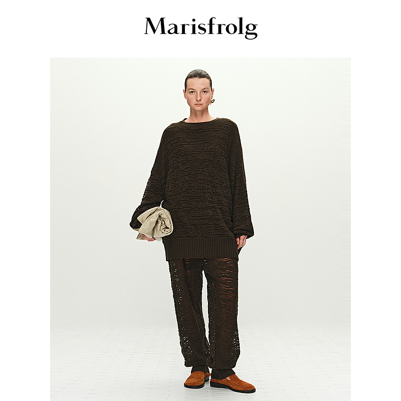 Marisfrolg玛丝菲尔时尚前后两穿牦牛绒廓形针织衫A1FZ1860M