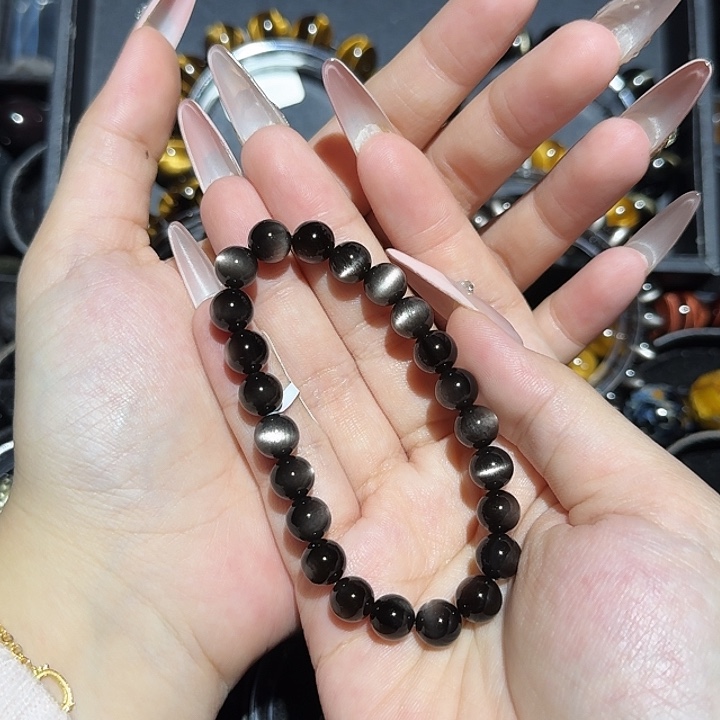 爱***亚黑曜岩未镶嵌手链