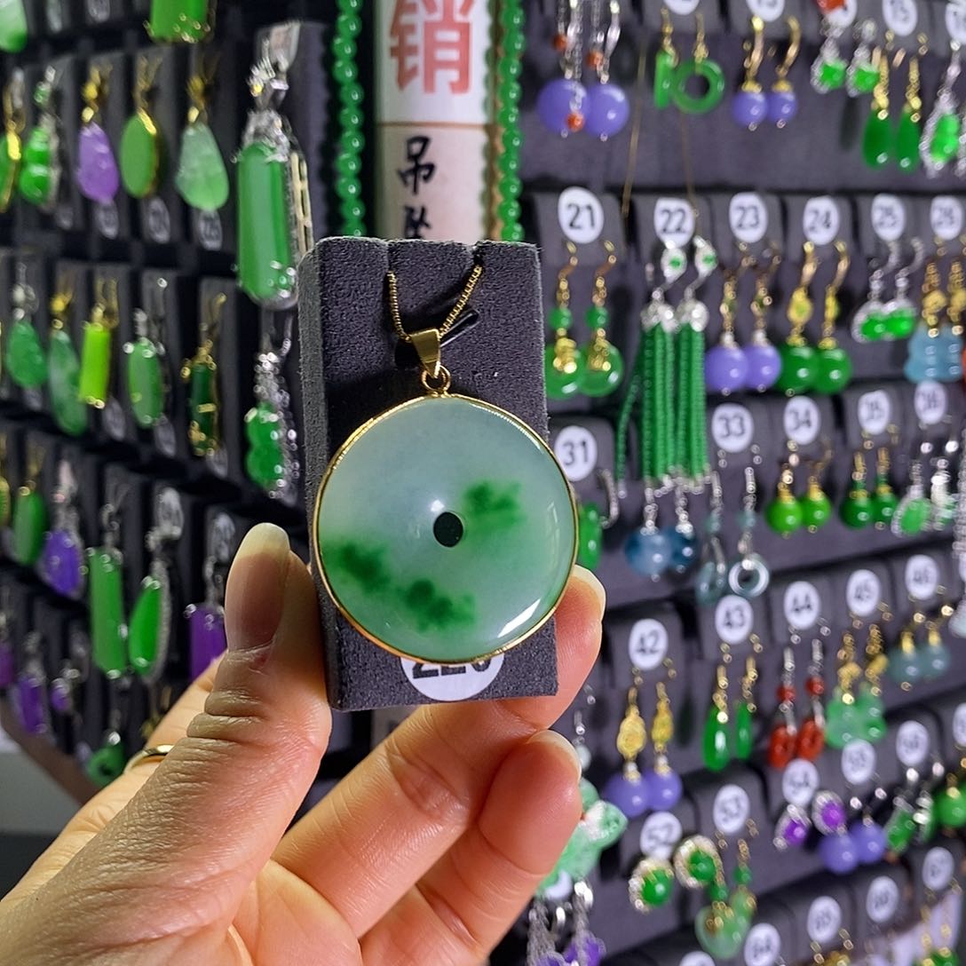 银S925镶嵌翡翠耳饰220