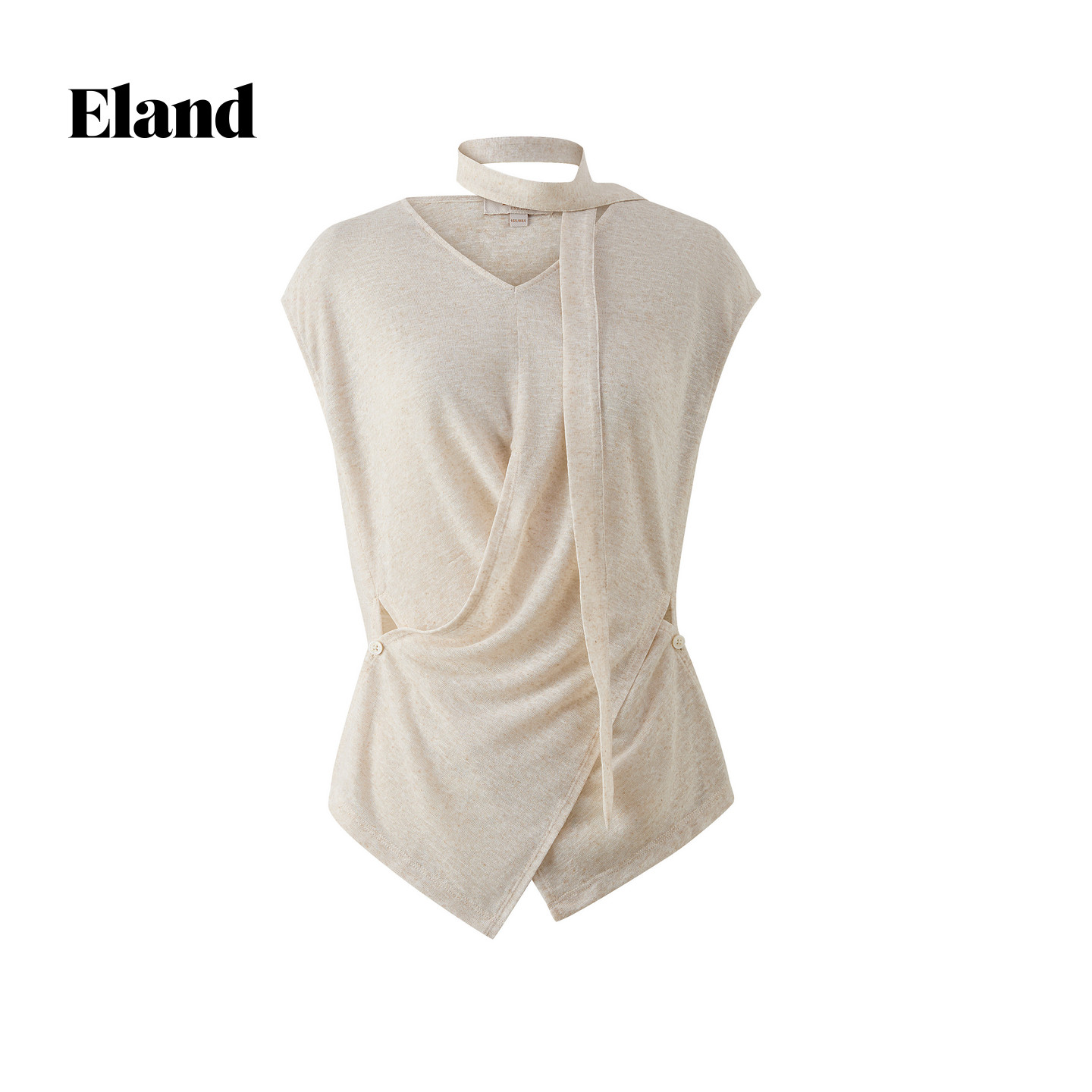 【女装优选WL】Eland衣恋T恤女设计感V领系带上衣2026夏EERAG66T01
