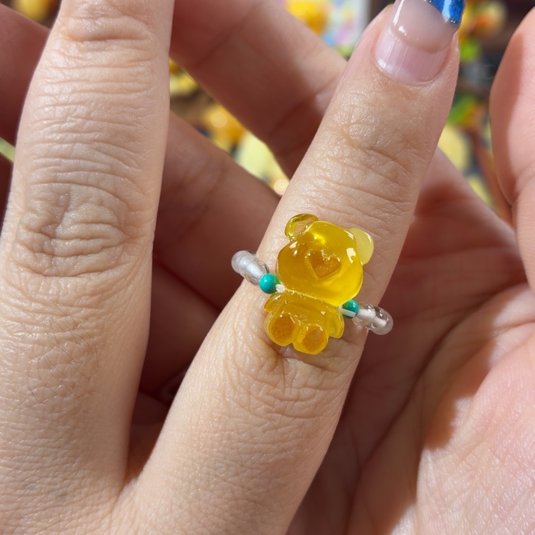 蜜蜡未镶嵌裸石戒指