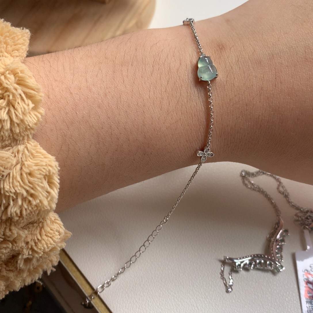 翡翠银S925镶嵌戒指手链