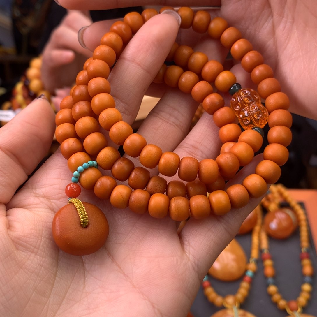 蜜蜡手串未镶嵌天然
