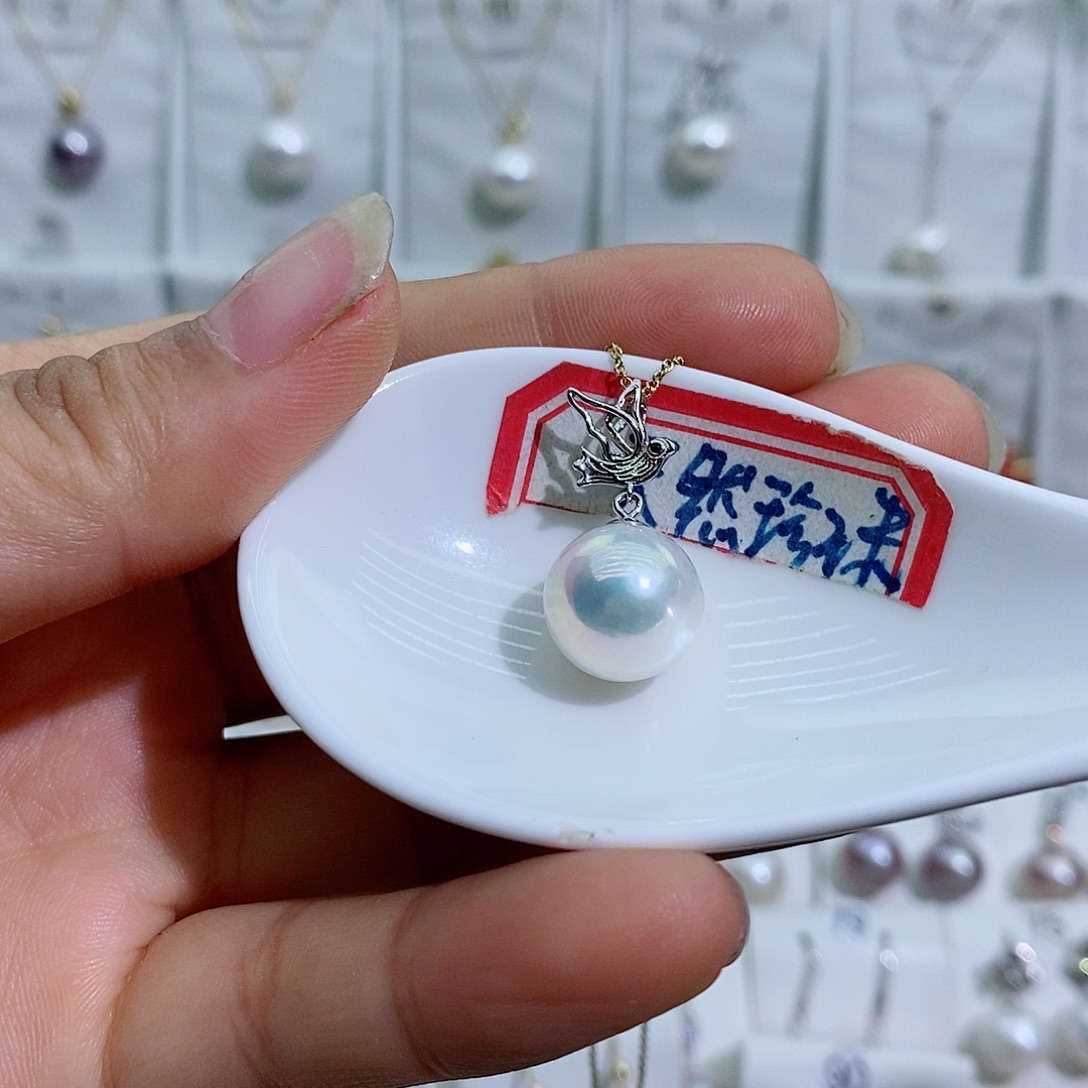 银S925镶嵌淡水珍珠吊坠