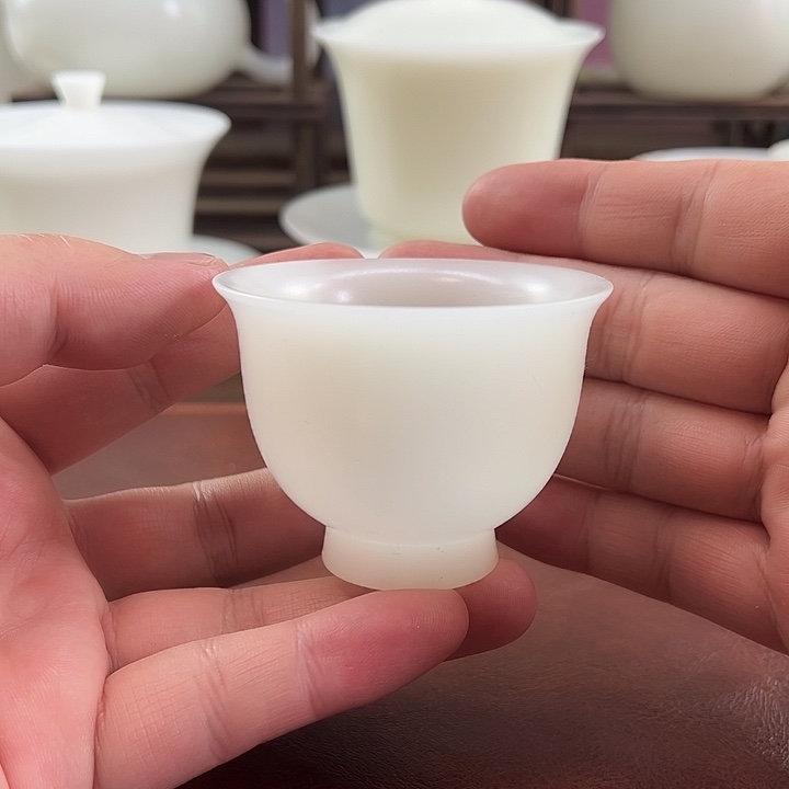 1杯: 隐唐窑系列/璞玉素烧自生釉65ml反口客杯