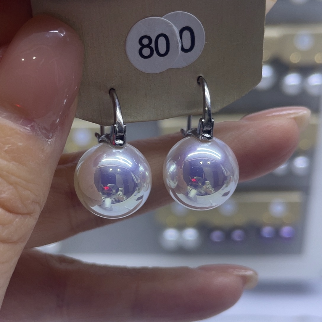 淡水珍珠耳饰银S925镶嵌