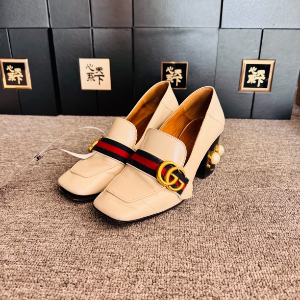 95新 GUCCI/古驰 珍珠乐福鞋 35码 ysc3159