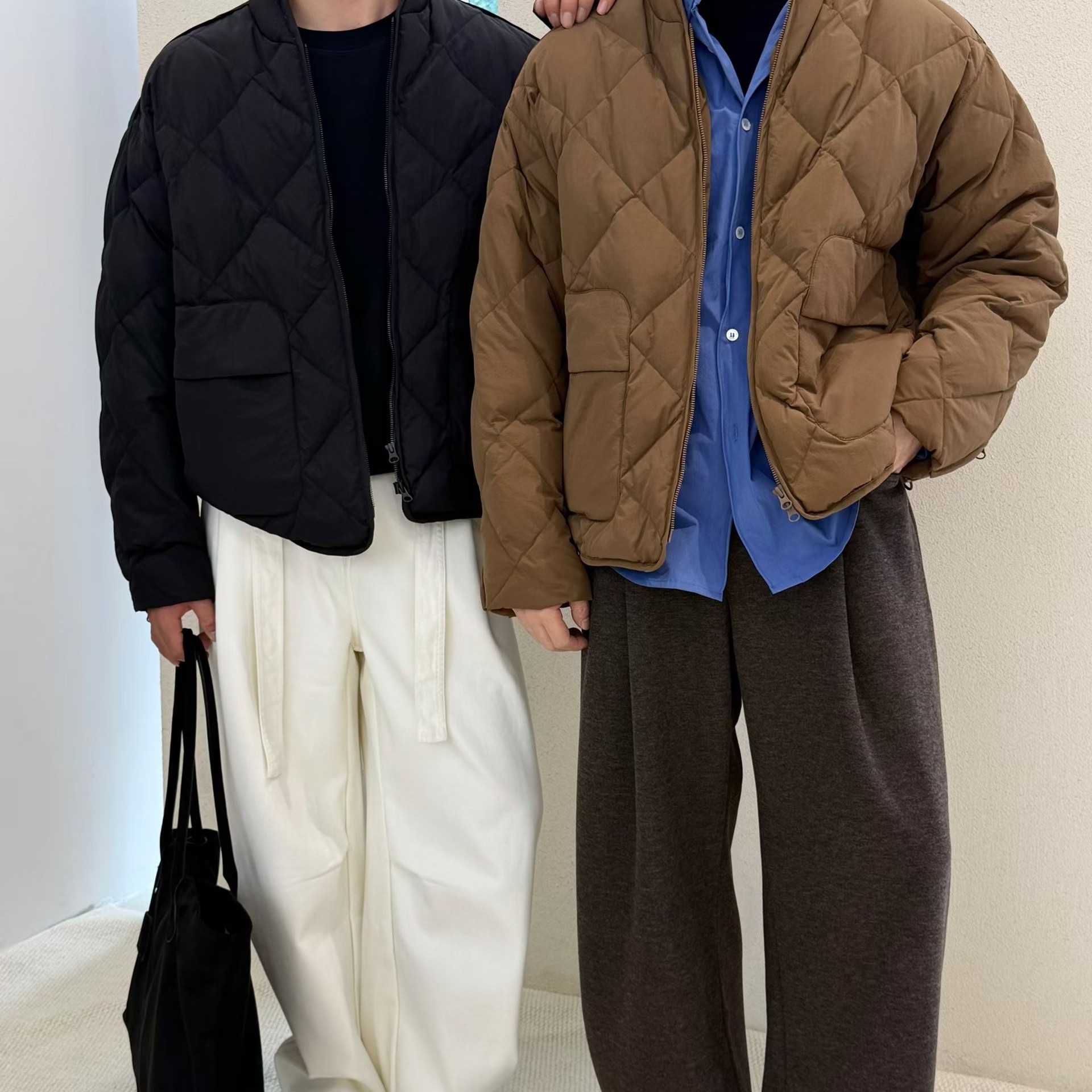 MR.钟   冬   极简主义/菱形格羽绒外套