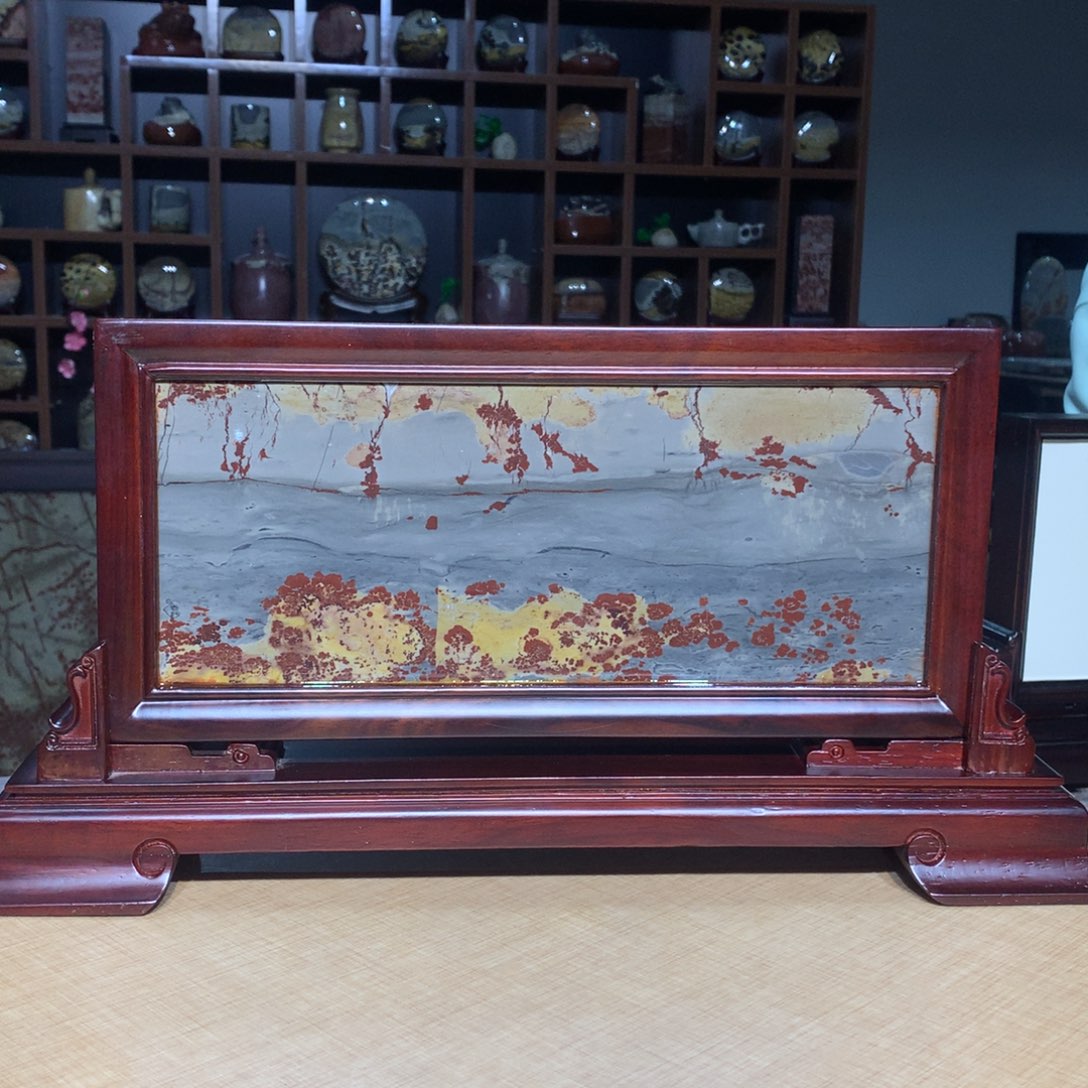 紫砂广西国画石摆件，收藏观赏