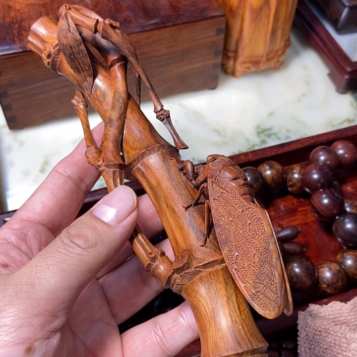 黄花梨/降香黄檀知了竹子