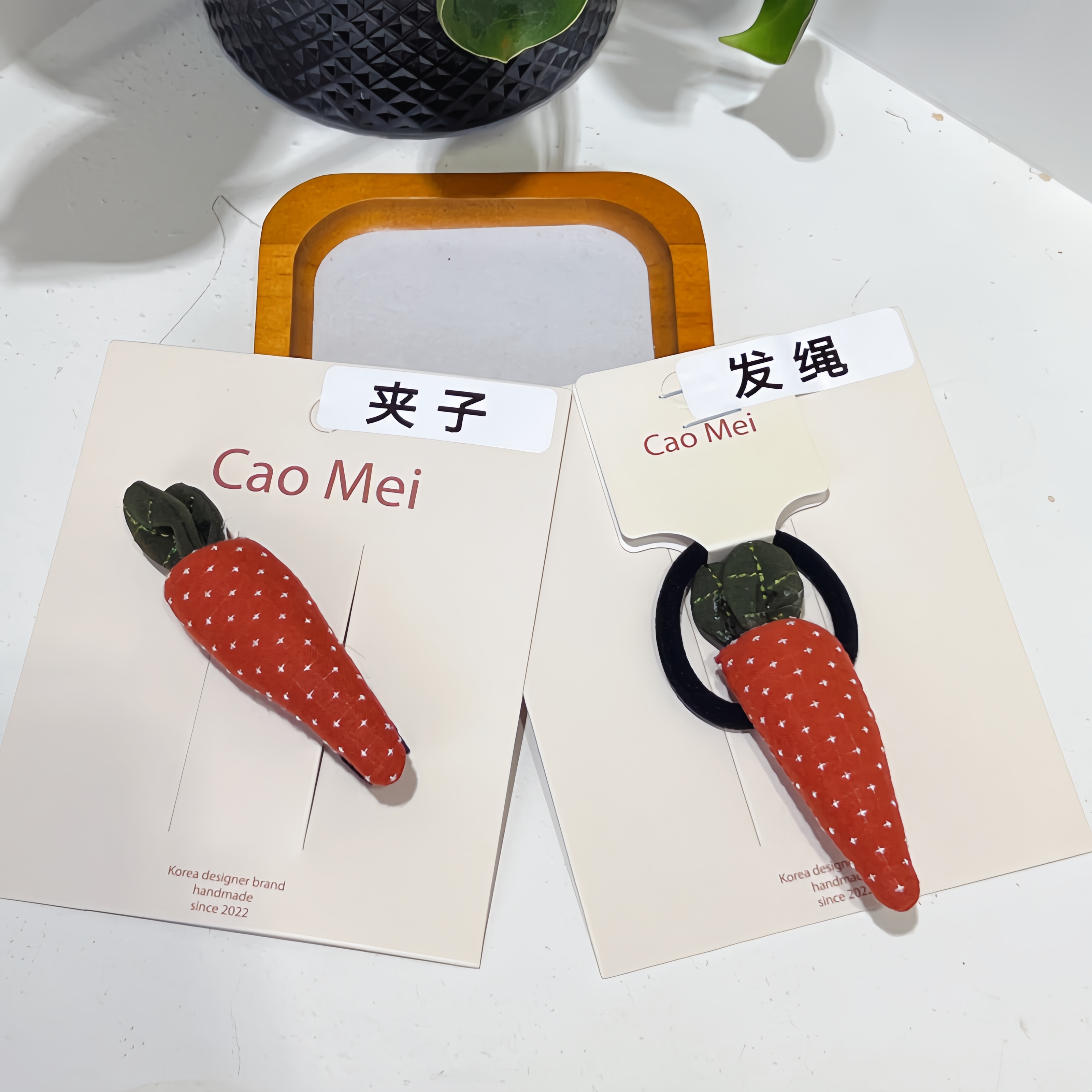 2025卡通秋季新品玩偶百搭胡萝卜卡通高弹力头绳夹子儿童发饰