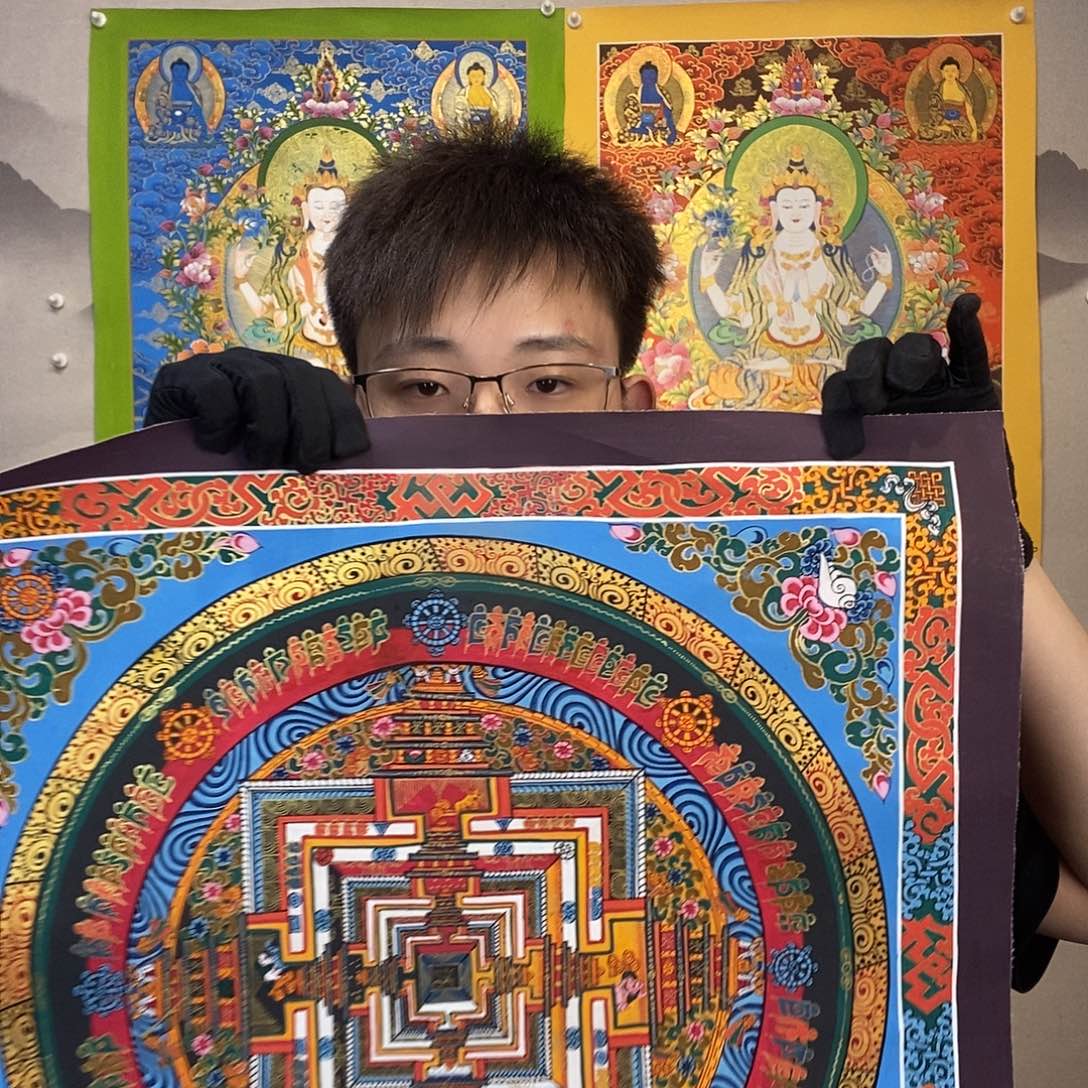 卷轴画纯手绘时轮金刚坛城唐卡50