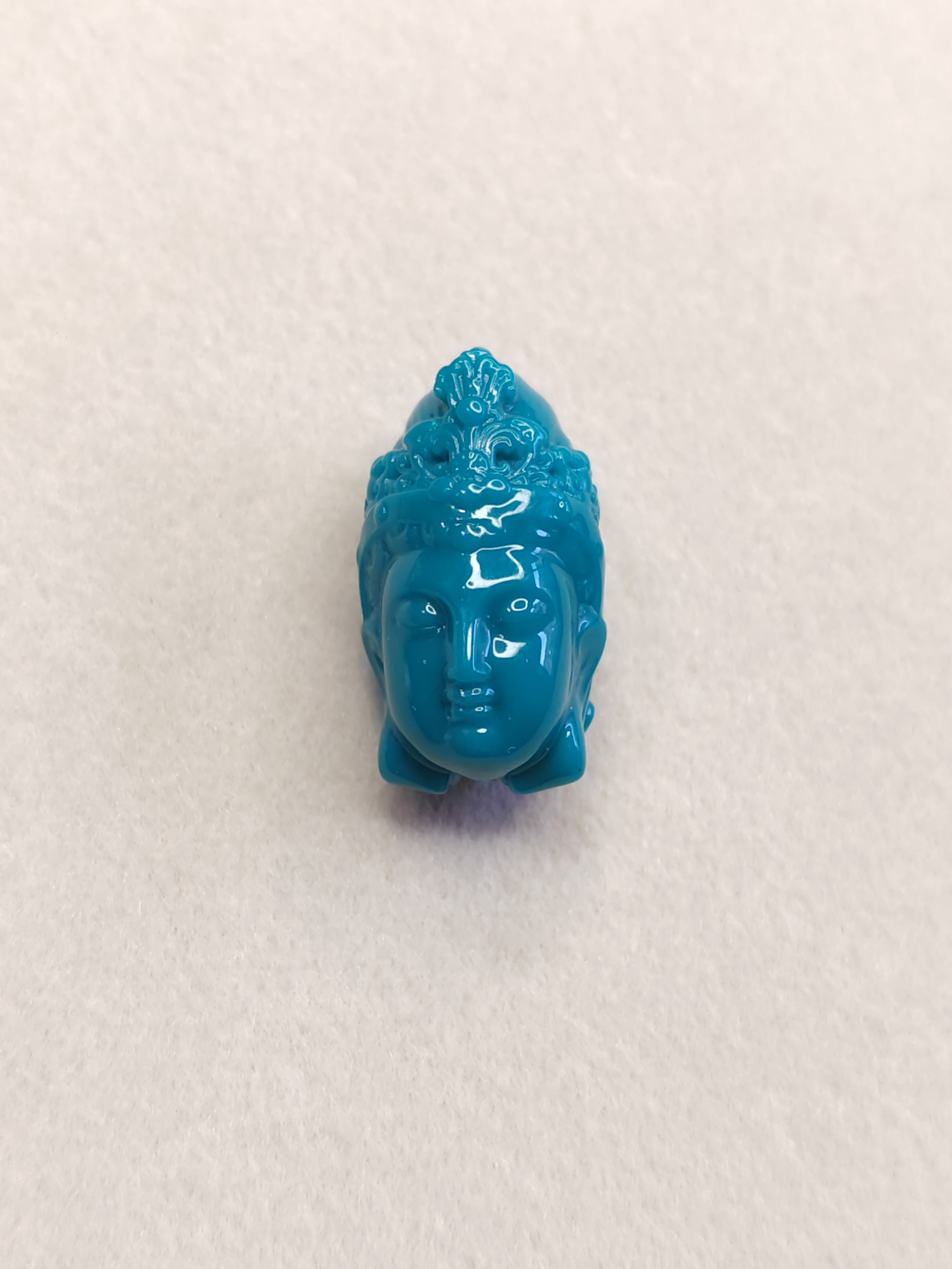 湖北原矿绿松石伴生矿归元款（观音）配饰配珠