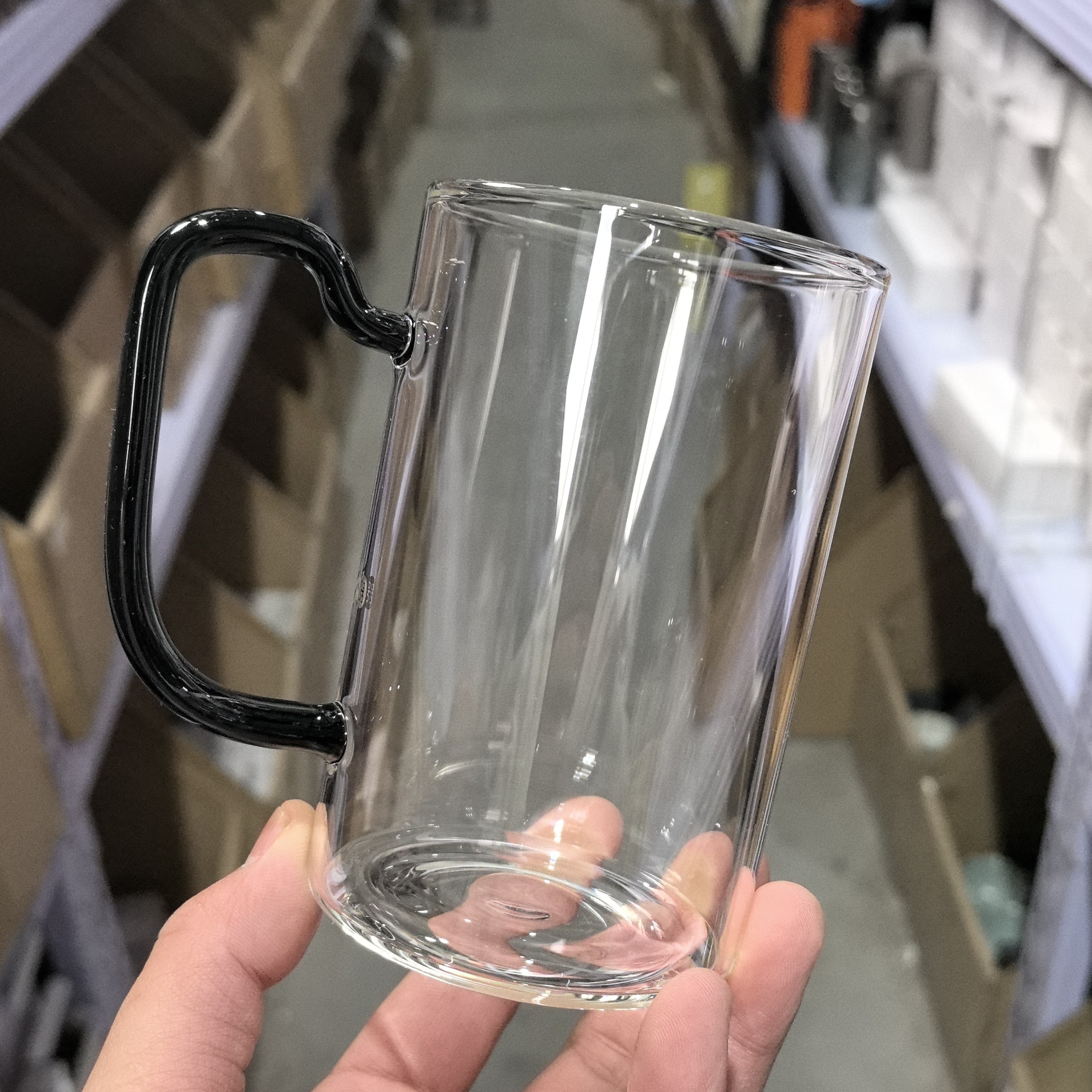 〖小二坊〗商务黑把绿茶办公杯350ml