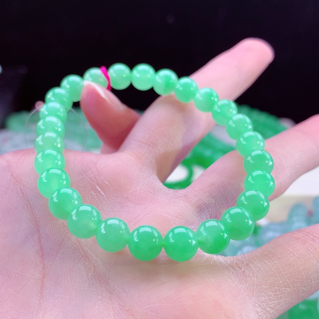翡翠手链未镶嵌卡7mm