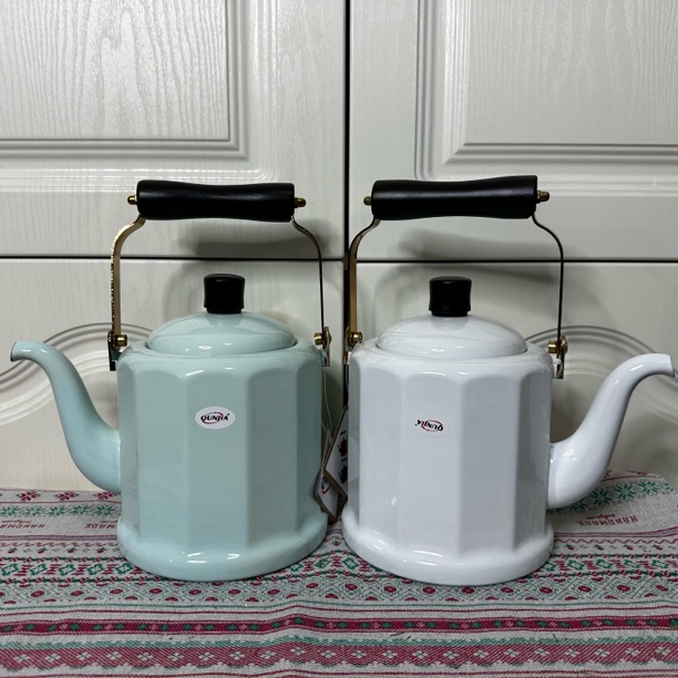 复古设计罗马柱形搪瓷壶凉水壶简约设计大容量精美烧水壶家用