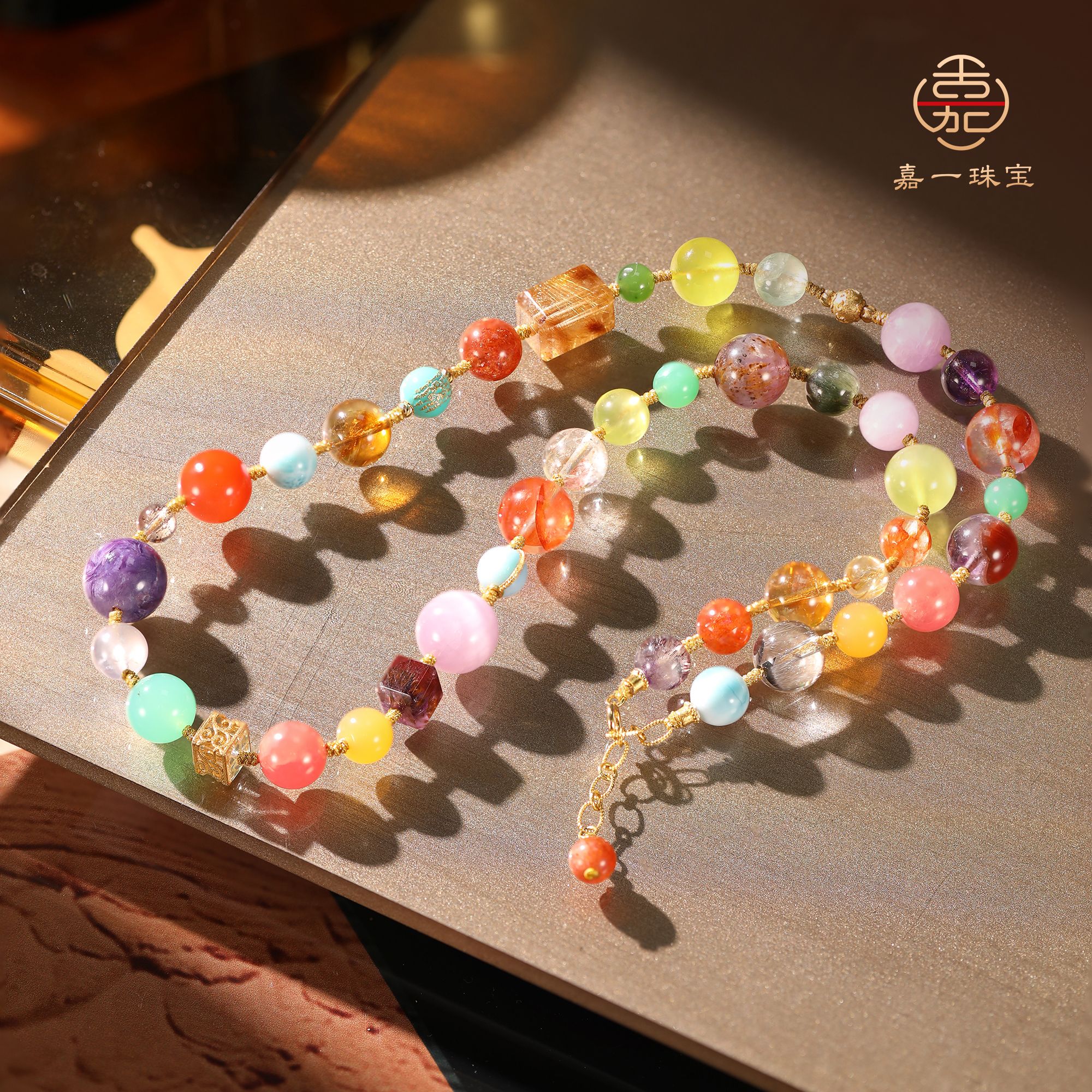 【嘉一珠宝】白富美18k项链多宝水晶项链轻奢珠宝饰品多样性发其一