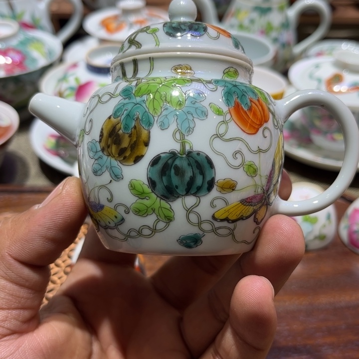 手绘精品盖碗茶杯