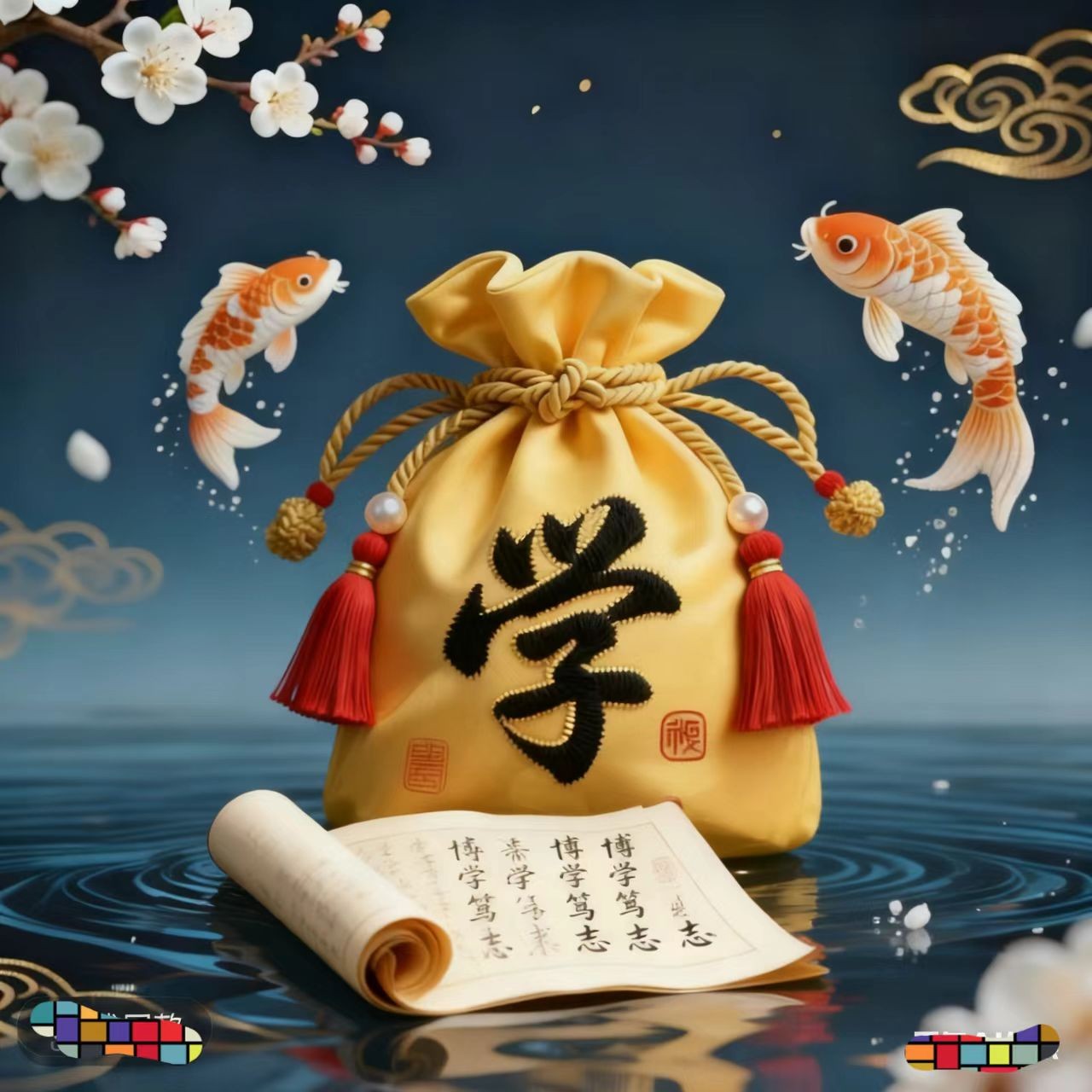 3号 学生文昌 手绘卡 生肖挂饰