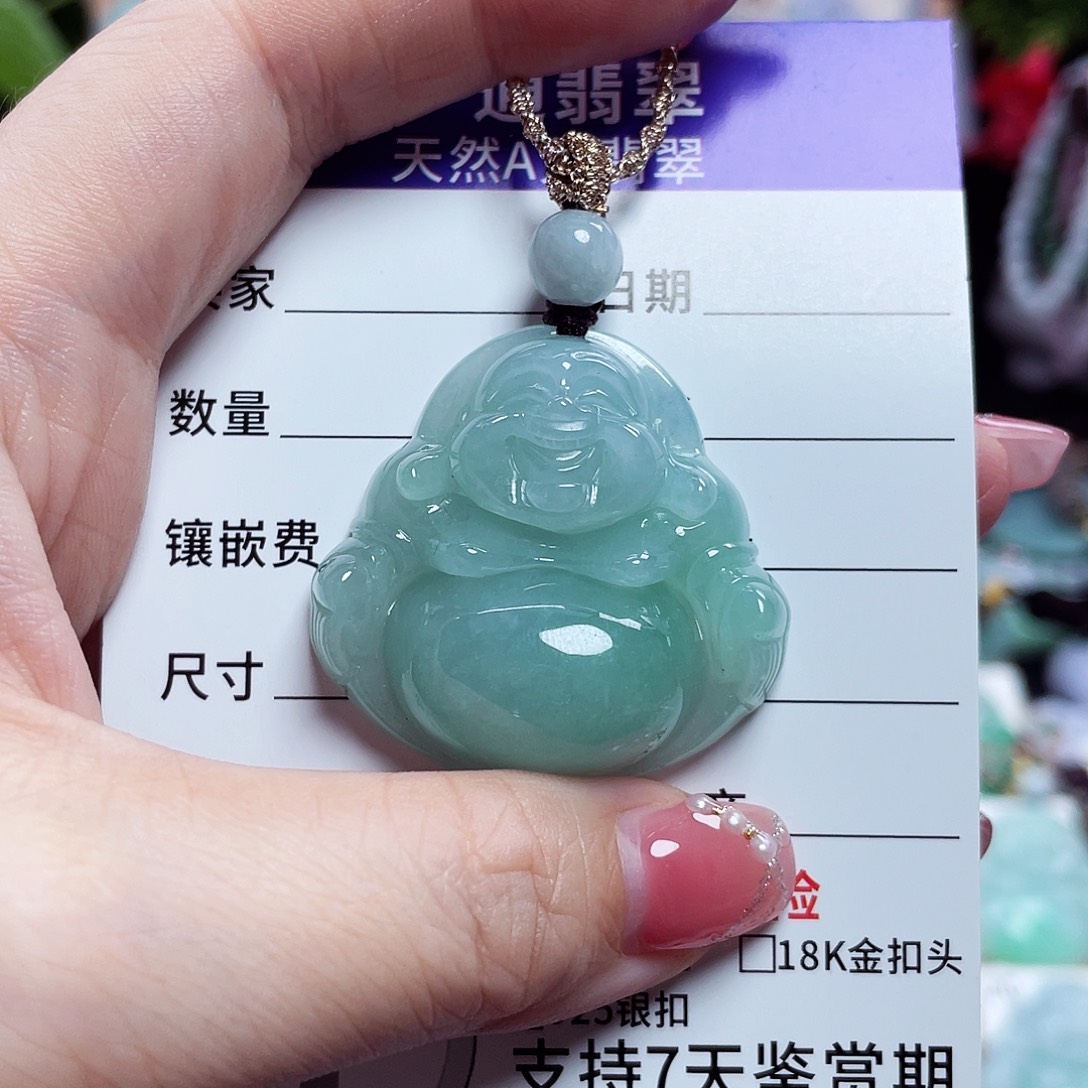 翡翠未镶嵌颈饰佛公17