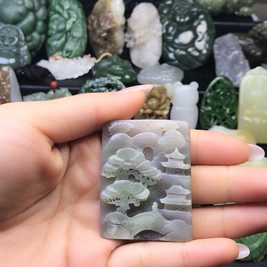 和田玉未镶嵌挂件