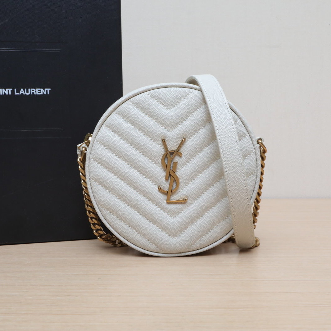 95新 YSL/圣罗兰 【特价黑黑】Vinyle 圆饼 金扣 