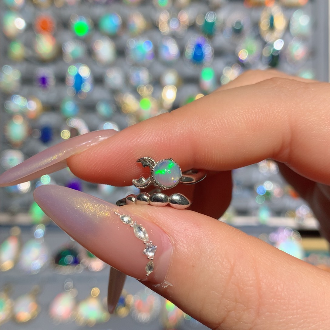 欧泊福利戒指t银S925镶嵌