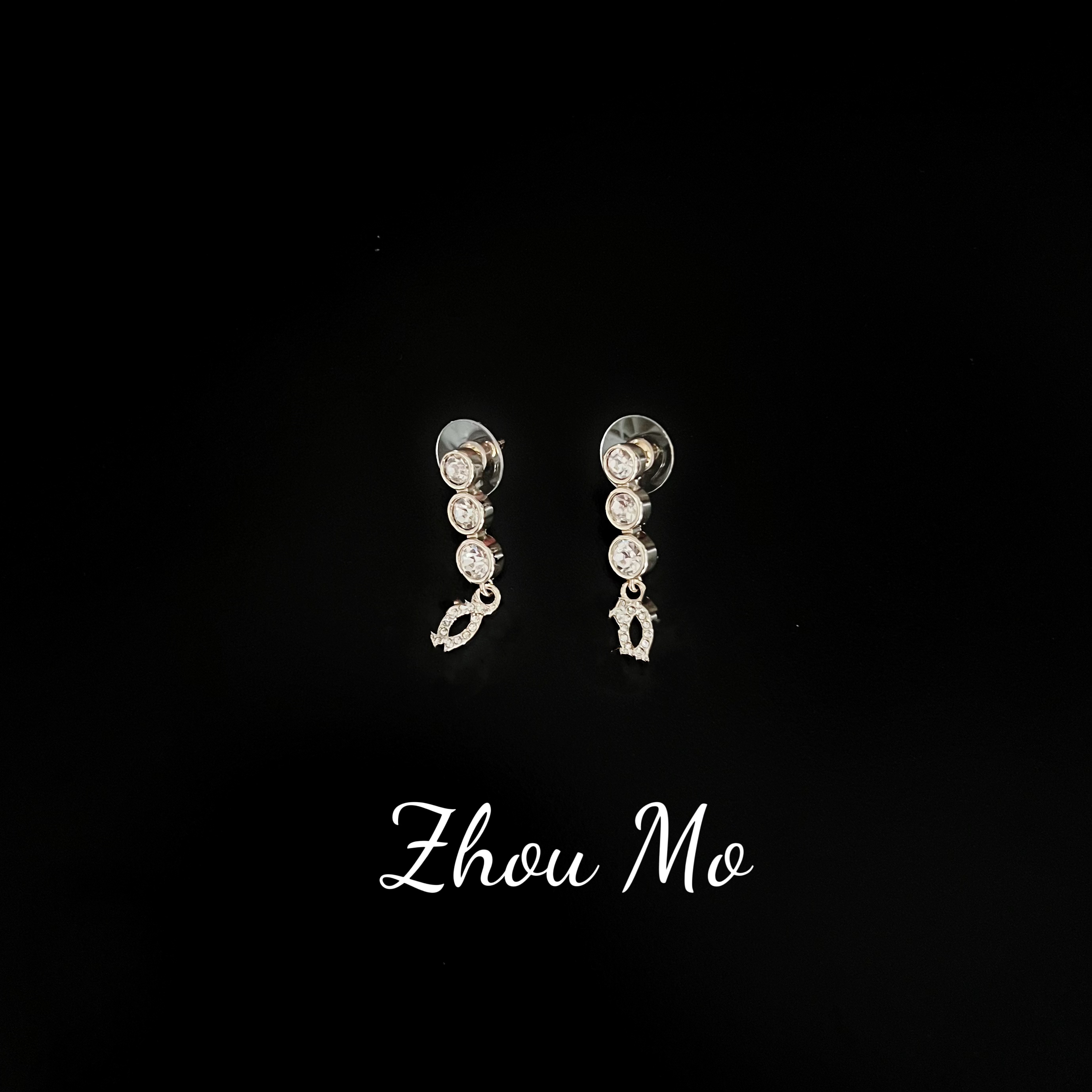 铜合金耳饰 【MOMO】经典流苏镶嵌耳环 B-075 